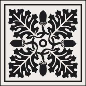 Encaustic - Pugin black on white 70 x 70