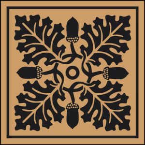 Encaustic - Pugin black on wheat 70x70