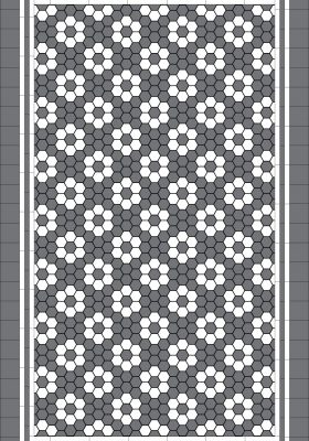 TORONTO PATTERN - DARK GREY & SUPER WHITE HEXAGON + TRIPLE STRIP BORDER + INFILL