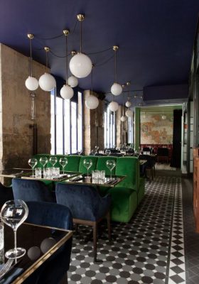 PARISIAN RESTAURANT - FOODIES - OXLEY CHECKERBOARD + NORWOOD BORDER + CARBON BLACK INFILL - TESSELLATED TILES PARISIAN RESTAURANT - FOODIES - OXLEY CHECKERBOARD + NORWOOD BORDER + CARBON BLACK INFILL - TESSELLATED TILES